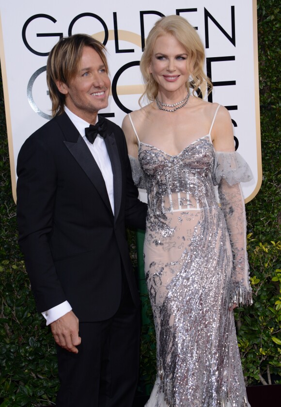 Nicole Kidman et son mari Keith Urban - La 74e cérémonie annuelle des Golden Globe Awards à Beverly Hills, le 8 janvier 2017.