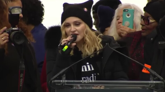 Madonna lors de la manifestation anti-Trump à Washington le 21 janvier 2017