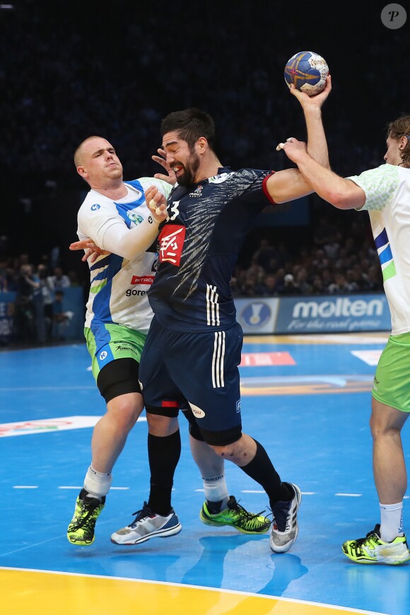 Nikola Karabatic lors du match de demi-finale du 25th mondial de handball, France - Slovénie à l'AccorHotels Arena à Paris, le 26 janvier 2017.