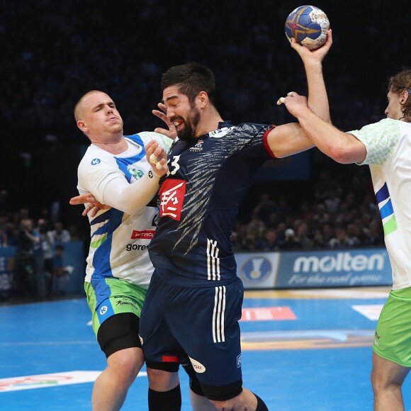 Nikola Karabatic lors du match de demi-finale du 25th mondial de handball, France - Slovénie à l'AccorHotels Arena à Paris, le 26 janvier 2017.