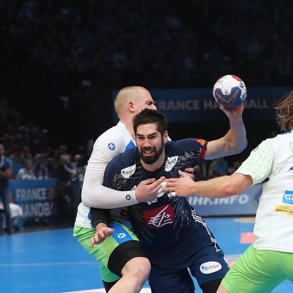 Nikola Karabatic lors du match de demi-finale du 25th mondial de handball, France - Slovénie à l'AccorHotels Arena à Paris, le 26 janvier 2017.