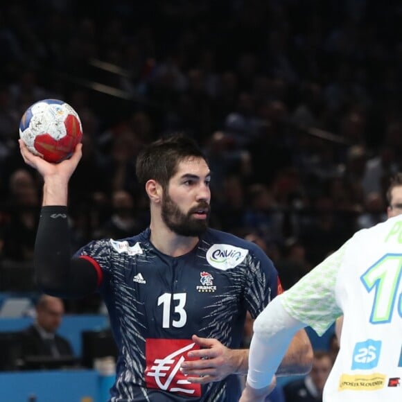 Nikola Karabatic lors du match de demi-finale du 25th mondial de handball, France - Slovénie à l'AccorHotels Arena à Paris, le 26 janvier 2017.