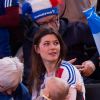 Radmila mère de Nikola Karabatic, sa compagne Géraldine Pillet et leur fils Alek lors du match de demi-finale du 25th mondial de handball, France - Slovénie à l'AccorHotels Arena à Paris, , le 26 janvier 2017.