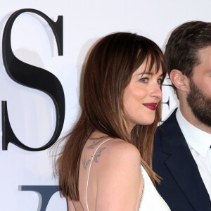 Dakota Johnson et Jamie Dornan - Première du film "50 Nuances de Grey" à Londres. Le 12 février 2015