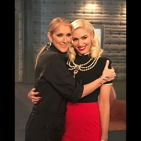 Céline Dion et Gwen Stefani. Les deux femmes vont collaborer ensemble pour la 12e saison de The Voice. Facebook, le 27 janvier 2017.