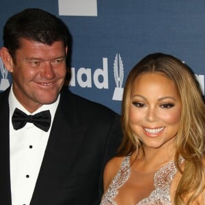 Mariah Carey et son fiancé James Packer à la 27ème soirée annuelle Glaad Media à The Waldorf-Astoria à New York. Les amoureux devraient se dire oui dans le cadre de la télé­réa­lité de la diva, actuel­le­ment en tour­nage. le 14 mai 2016 © Nancy Kaszerman via Bestimage