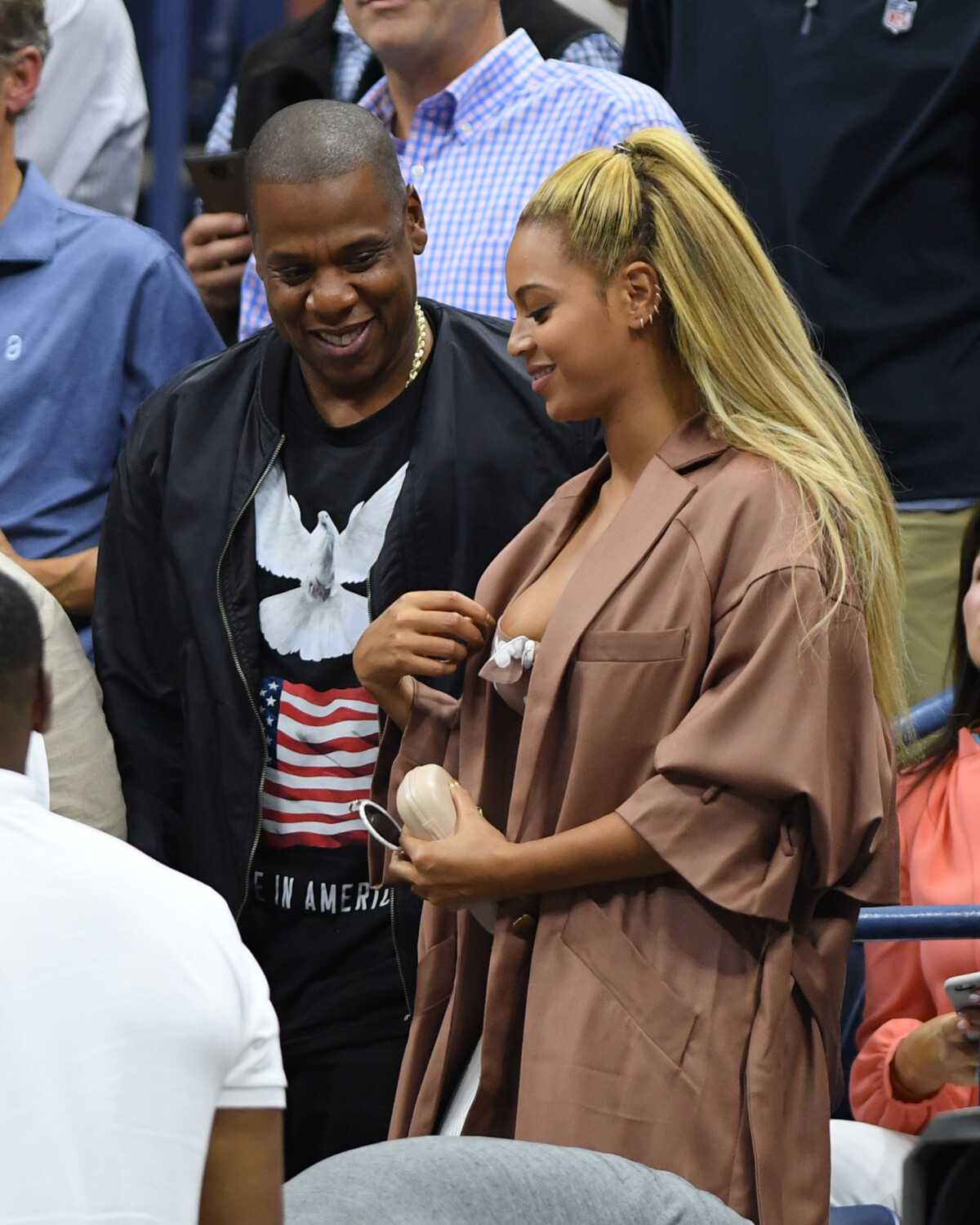 Photo : Beyoncé et son mari Jay Z pendant l'US Open 2016 au USTA Billie ...