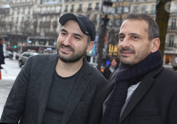 Ibrahim Maalouf et Safy Nebbou - Arrivées pour le déjeuner des nominations des 'César' au Fouquet's à Paris Le 4 Février 2017.