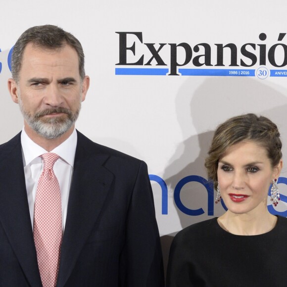 La reine Letizia et le roi Felipe VI d'Espagne assistaient le 7 février 2017 au gala des 30 ans du quotidien espagnol économique Expansion, au Westin Palace à Madrid.