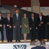 Le roi Felipe VI et la reine Letizia d'Espagne ont pris part à la remise des prix du concours pour l'innovation et le design 2016 à Madrid le 6 février 2017.