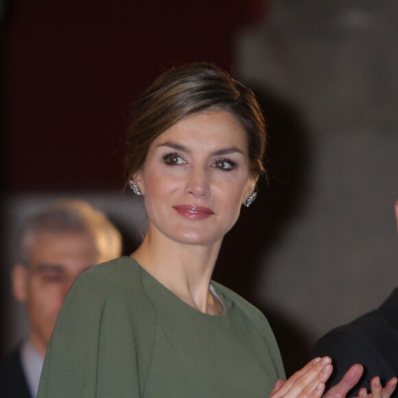 Le roi Felipe VI et la reine Letizia d'Espagne ont pris part à la remise des prix du concours pour l'innovation et le design 2016 à Madrid le 6 février 2017.