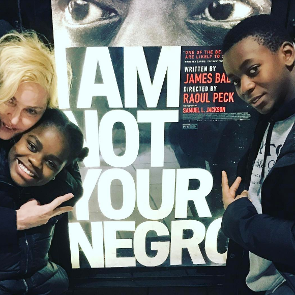Madonna au côté de ses enfants Mercy et David (5 février 2017).