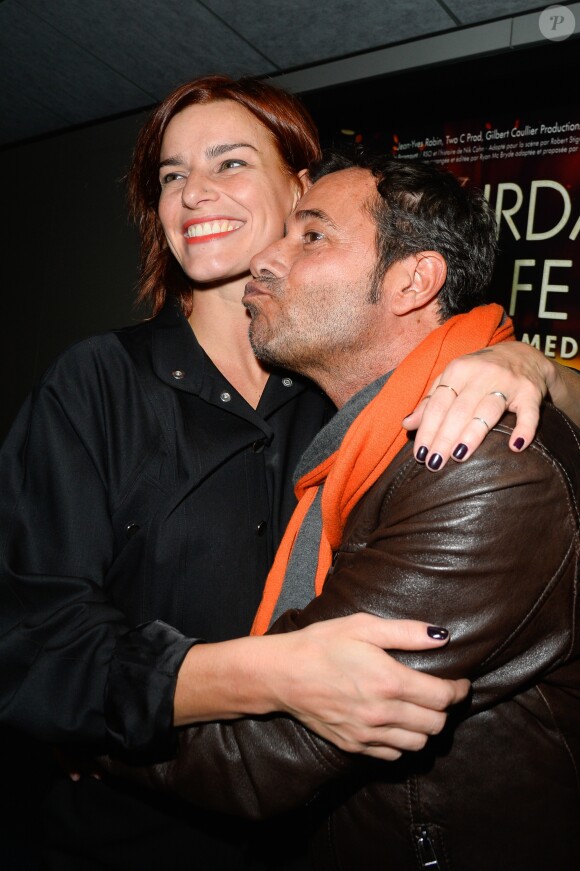 Exclusif - Fauve Hautot et Bernard Montiel - People à la générale de la comédie musicale "Saturday Night Fever" au Palais des Sports de Paris le 9 février 2017. © Coadic Guirec - Dominique Jacovides / Bestimage