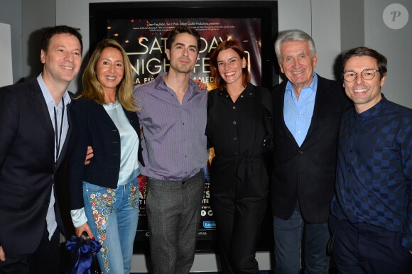 Exclusif - Roberto Ciurleo, Nicole Coullier, Nicolas Archambault, Fauve Hautot, Gilbert Coullier et Stéphane Jarny - People à la générale de la comédie musicale "Saturday Night Fever" au Palais des Sports de Paris le 9 février 2017. © Coadic Guirec - Dominique Jacovides / Bestimage