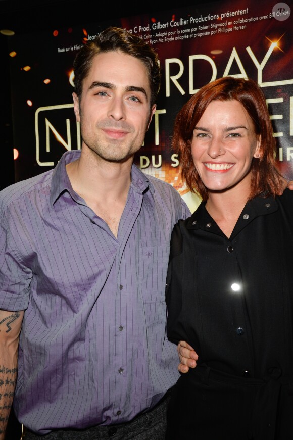 Exclusif - Nicolas Archambault et Fauve Hautot - People à la générale de la comédie musicale "Saturday Night Fever" au Palais des Sports de Paris le 9 février 2017. © Coadic Guirec - Dominique Jacovides / Bestimage