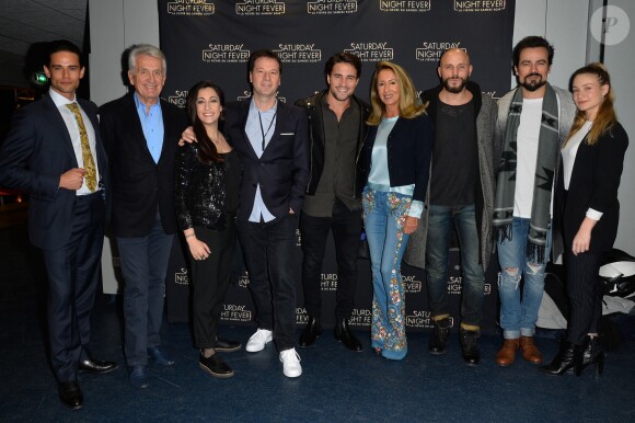 Exclusif - Golan Yosef, Gilbert Coullier, Victoria Petrosillo, Roberto Ciurleo, Olivier Dion, Nicole Coullier, David Ban, Damien Sargue et Megan Lanquar - People à la générale de la comédie musicale "Saturday Night Fever" au Palais des Sports de Paris le 9 février 2017. © Coadic Guirec - Dominique Jacovides / Bestimage