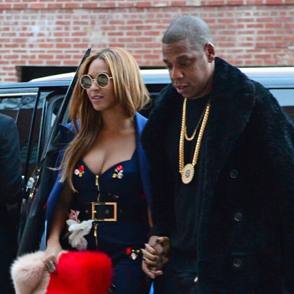 Beyoncé Knowles et son mari Jay-Z sont allés au défilé de mode de Kanye West à New York. Le 12 février 2015