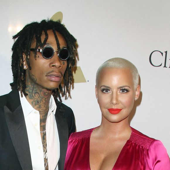 Wiz Khalifa et sa femme Amber Rose au gala Pre-Grammy à l'hôtel The Beverly Hilton à Beverly Hills, le 11 février 2017  Pre-Grammy Gala and Salute to Industry Icons, Cilve Davis Party held a The Beverly Hilton Hotel in Beverly Hills, California on 2/11/1711/02/2017 - Los Angeles
