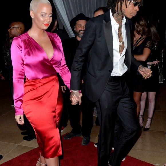 Wiz Khalifa et Amber Rose arrivent à la soirée Pre-Grammy au Beverly Hilton le 11 février 2017