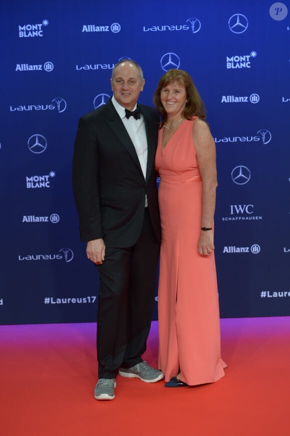 Steve Redgrave et sa femme Ann Redgrave lors de la soirée des Laureus World Sport Awards 2017 à Monaco le 14 février 2017. © Michael Alesi/Bestimage