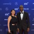 Michael Johnson et sa femme Armine Shamiryan lors de la soirée des Laureus World Sport Awards 2017 à Monaco le 14 février 2017. © Michael Alesi/Bestimage