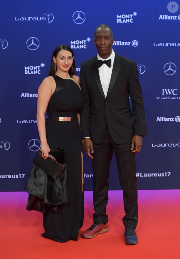 Michael Johnson et sa femme Armine Shamiryan lors de la soirée des Laureus World Sport Awards 2017 à Monaco le 14 février 2017. © Michael Alesi/Bestimage