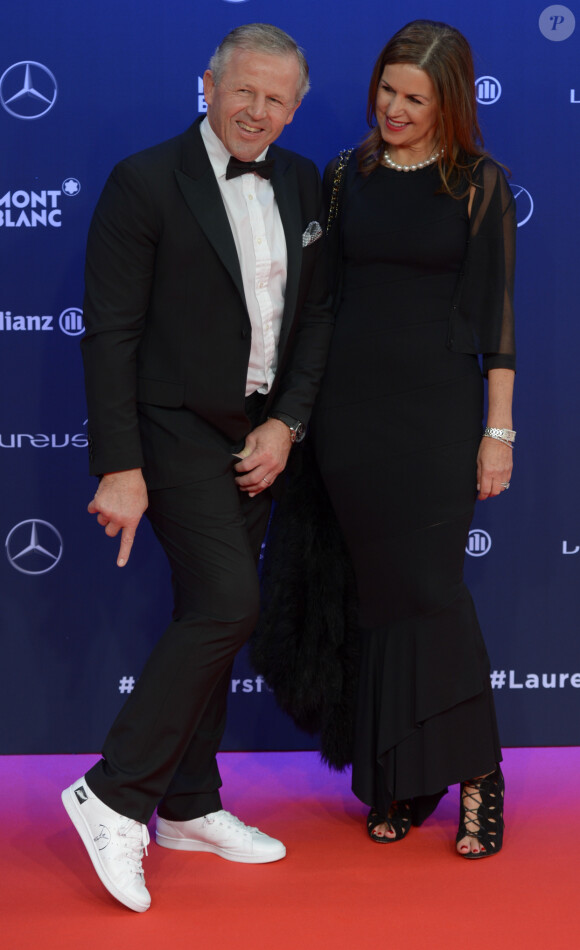 Sean Fitzpatrick et sa femme Bronwyn lors de la soirée des Laureus World Sport Awards 2017 à Monaco le 14 février 2017. © Michael Alesi/Bestimage