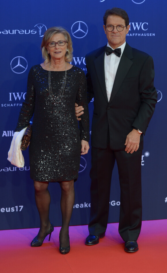 Fabio Capello et sa femme Laura Ghisi lors de la soirée des Laureus World Sport Awards 2017 à Monaco le 14 février 2017. © Michael Alesi/Bestimage