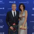 David Coulthard et sa femme Karen Minier lors de la soirée des Laureus World Sport Awards 2017 à Monaco le 14 février 2017. © Michael Alesi/Bestimage