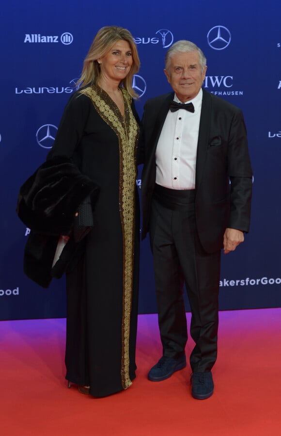 Giacomo Agostini et sa femme Maria lors de la soirée des Laureus World Sport Awards 2017 à Monaco le 14 février 2017. © Michael Alesi/Bestimage