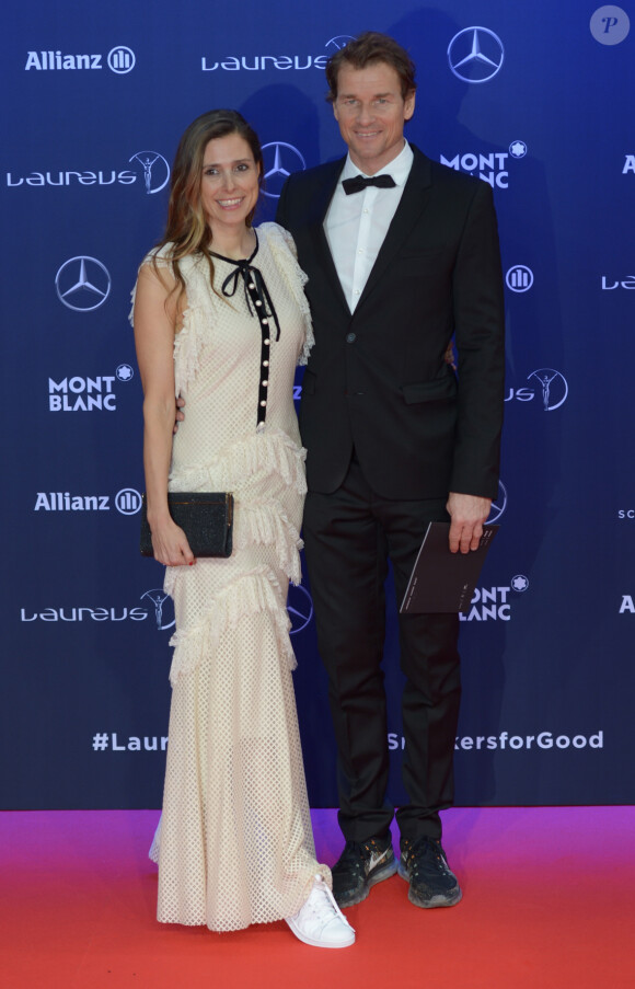 Jens Lehmann et sa femme Conny lors de la soirée des Laureus World Sport Awards 2017 à Monaco le 14 février 2017. © Michael Alesi/Bestimage