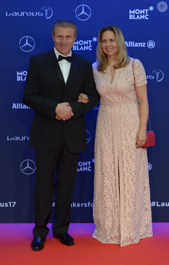 Sergueï Bubka et sa femme Lilia lors de la soirée des Laureus World Sport Awards 2017 à Monaco le 14 février 2017. © Michael Alesi/Bestimage