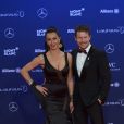 Felix Baumgartner et sa compagne Mihaela Radulescu lors de la soirée des Laureus World Sport Awards 2017 à Monaco le 14 février 2017. © Michael Alesi/Bestimage