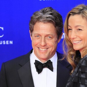 Hugh Grant et sa compagne Anna Elisabet Eberstein lors de la cérémonie des Laureus World Sport Awards 2017 à Monaco le 14 février 2017.
