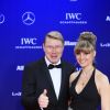 Mika Häkkinen et sa compagne Marketa Kromotova - Soirée des Laureus World Sport Awards 2017 à Monaco le 14 février 2017.  Laureus 2017 World Sports Awards red carpet in Monaco on february 14, 2017.14/02/2017 - Monte Carlo