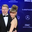 Mika Häkkinen et sa compagne Marketa Kromotova - Soirée des Laureus World Sport Awards 2017 à Monaco le 14 février 2017.  Laureus 2017 World Sports Awards red carpet in Monaco on february 14, 2017.14/02/2017 - Monte Carlo