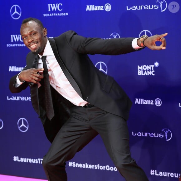 Le sportif de l'année Usain Bolt - Soirée des Laureus World Sport Awards 2017 à Monaco le 14 février 2017.  Laureus 2017 World Sports Awards red carpet in Monaco on february 14, 2017.14/02/2017 - Monte Carlo