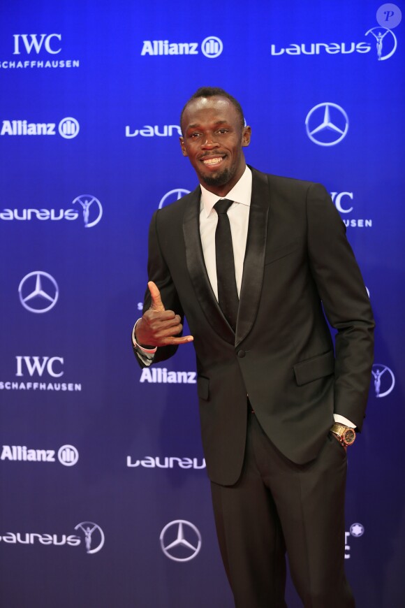 Le sportif de l'année Usain Bolt - Soirée des Laureus World Sport Awards 2017 à Monaco le 14 février 2017.  Laureus 2017 World Sports Awards red carpet in Monaco on february 14, 2017.14/02/2017 - Monte Carlo