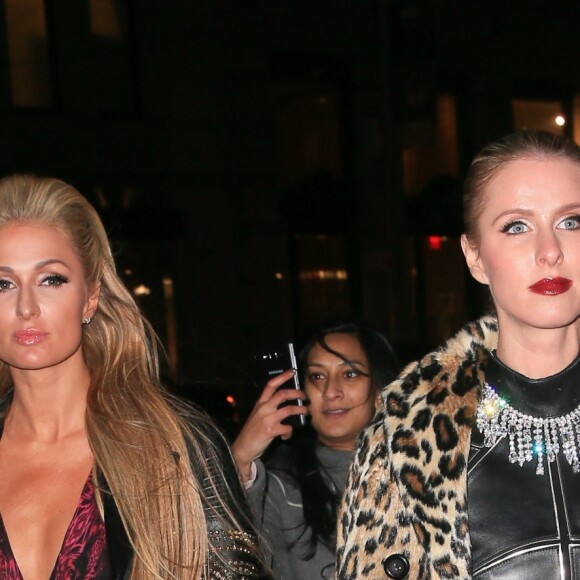 Paris Hilton et Nicky Hilton Rothschild à la sortie du défilé Phillip Plein à New York le 14 février 2017