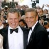 Matt Damon et George Clooney à Cannes en 2007.