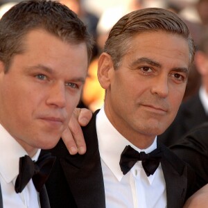 File photo dated 24/05/07 of Matt Damon (left) and George Clooney, who has confirmed he and his wife Amal are expecting twins, Matt Damon said. ... Amal Clooney pregnant ... 10-02-2017 ... Cannes ... France ... Photo credit should read: Ian West/PA Wire. Unique Reference No. 30051514 ... Issue date: Friday February 10, 2017. Damon said he fought back tears when his Ocean's Eleven co-star broke the news to him last year when Amal was just eight weeks' pregnant. See PA story SHOWBIZ Clooney. Photo credit should read: Ian West/PA Wire10/02/2017 - Cannes