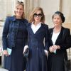 Santa Montefiore (née Palmer Tomkinson), sa soeur Tara Palmer Tomkinson et leur mère Patti Palmer Tomkinson lors de la messe en hommage à Sir David Frost en l'Abbaye de Westminster à Londres, le 13 mars 2014.