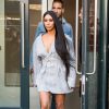 Kim Kardashian et son attaché de presse Simon Huck se baladent dans les rues de New York, le 14 février 2017.