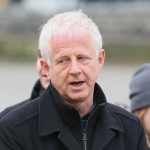 Le réalisateur Richard Curtis sur le tournage de "Love Actually 2" 14 ans après le premier volet à l'extérieur de la Tate Gallery à Londres le 16 février 2017.