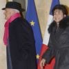 Pierre Nora et Anne Sinclair arrivent au Palais de l'Elysée à Paris le 9 decembre 2013. L'historien Pierre Nora a été decoré Grand officier de la Légion d'honneur par le président Francois Hollande.