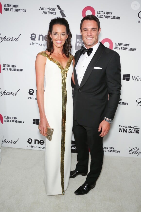Honor Dillon et son mari Dan Carter (Daniel William Carter) - Personnalités à la "Elton John AIDS Foundation Viewing Party" à l'occasion de la 86e cérémonie des Oscars à Los Angeles, le 2 mars 2014.