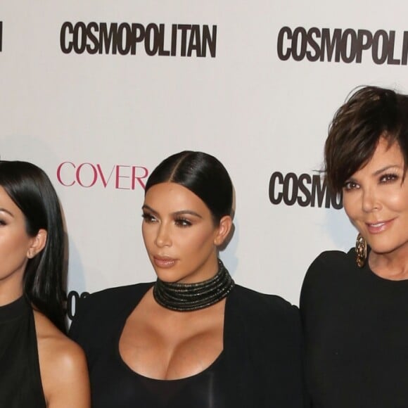 Khloe Kardashian, Kourtney Kardashian, Kim Kardashian enceinte, Kris Jenner, Kylie Jenner à la soirée du 50ème anniversaire de la revue féminine ‘Cosmopolitan' à West Hollywood, le 12 octobre 2015