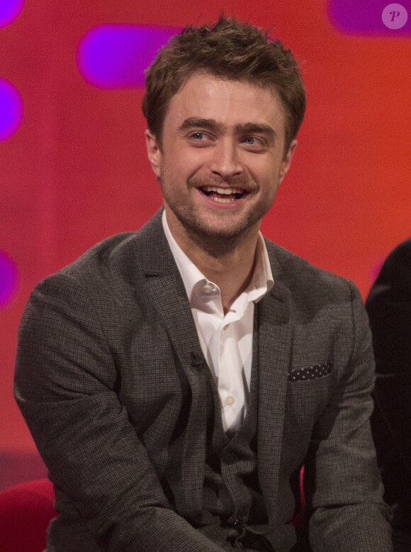 Daniel Radcliffe lors du tournage du Graham Norton Show aux The London Studios, le 15 février 2017.
