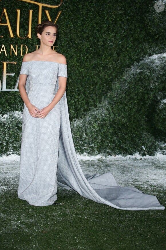 Emma Watson au photocall La Belle et la Bête à Londres, le 23 février 2017