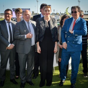 La princesse Charlene de Monaco assiste au premier "Charity Mile" - une course hippique caritative rebaptisée Prix princesse Charlene de de Monaco à l'hippodrome de la Côte d'Azur de Cagnes-sur-mer le 25 février 2017.